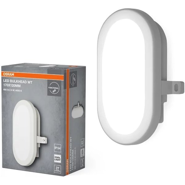Osram LED-Vägglampa, vit - 6W, 4000K
