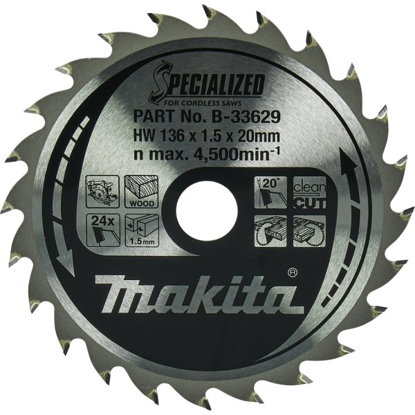 Makita HM-sågklinga, Ø136mm, 24T