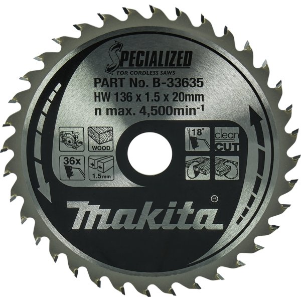 Makita HM-sågklinga, Ø136mm, 36T