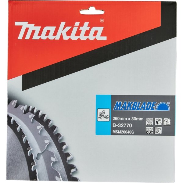 Makita HM-Sågklinga Ø260mm, 40T, MakBlade