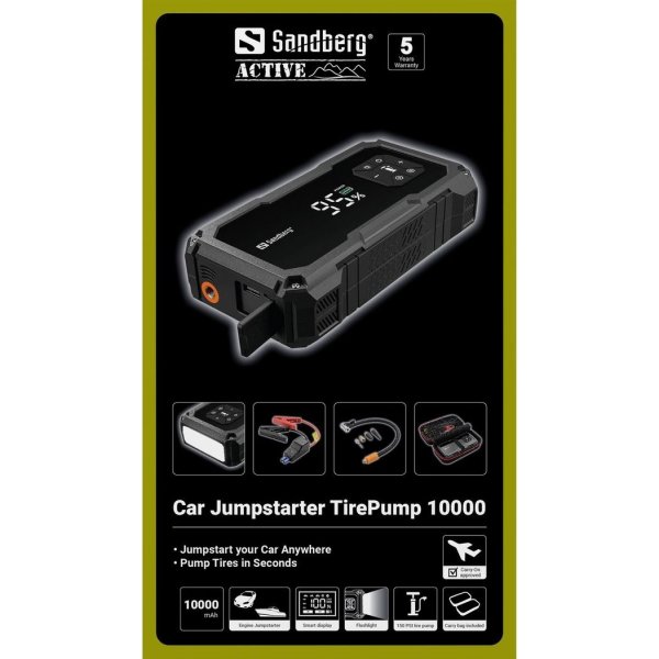 Sandberg Batteristartare till bil - TirePump 10000