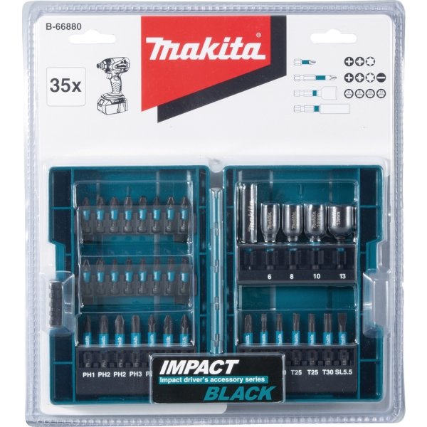 Makita Bitsset med 35 delar, Impact Black