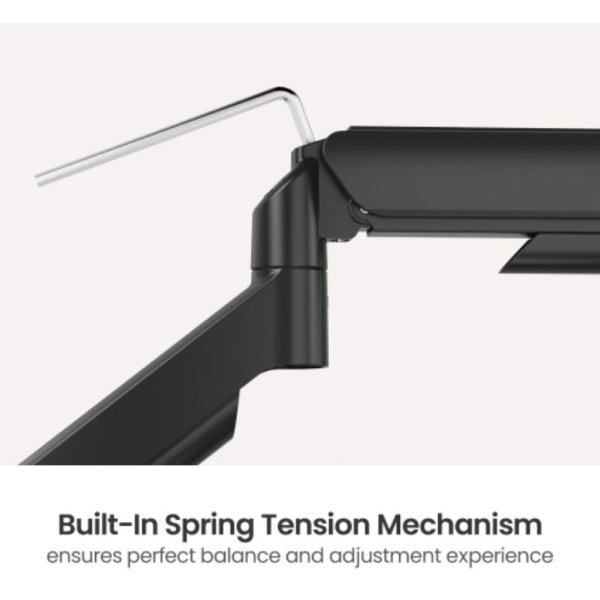 eStuff dubbel skärmhållare, svart - för skrivbord