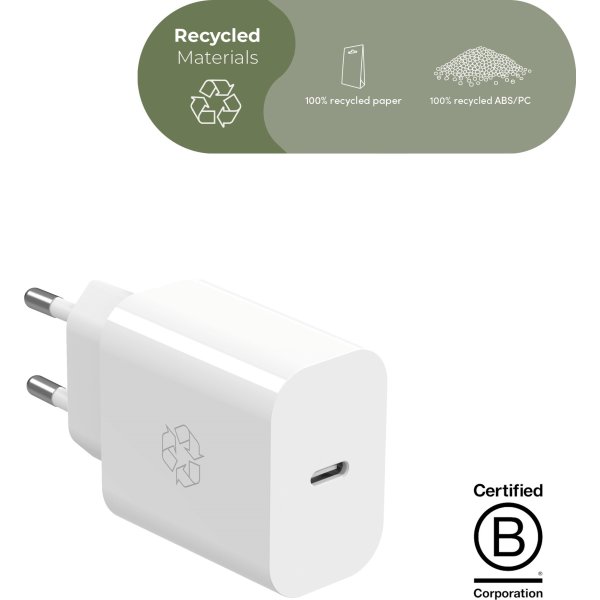 Ëssentials 40W USB-C strömadapter, vit