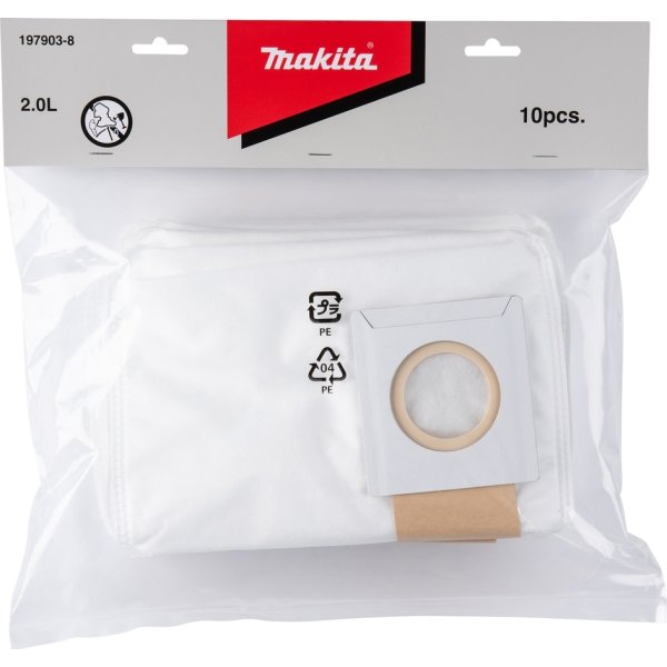 Makita påse papper 2L f/dammsugare VC008GZ, 10st