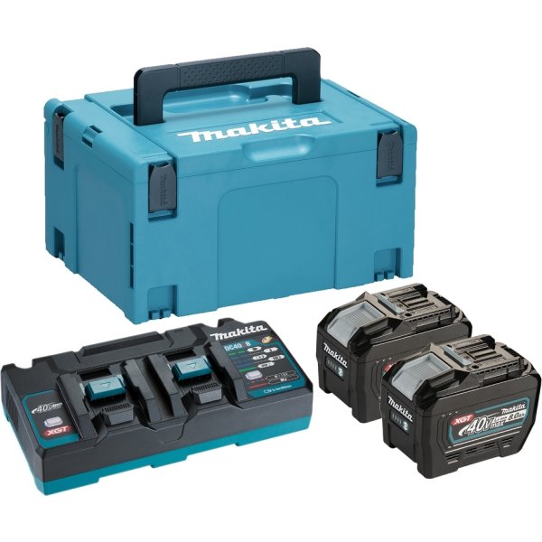 Makita Batteripaket XGT, 2 x BL4080F + DC40RB