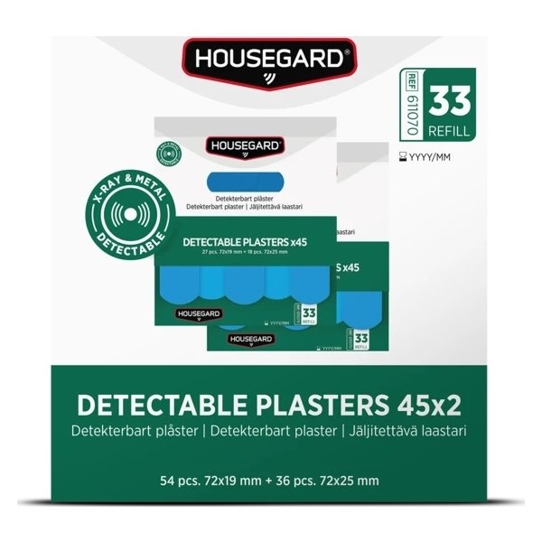 Housegard Detekterbara plåster (2x45 st)