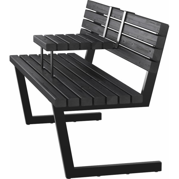 Plus Relaxbänk + hängbord, 150cm, Svart