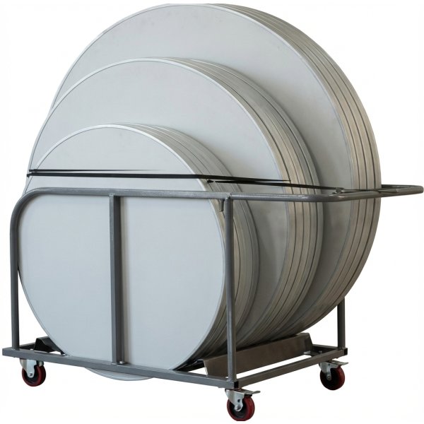 Park transportvagn för 12 runda bord