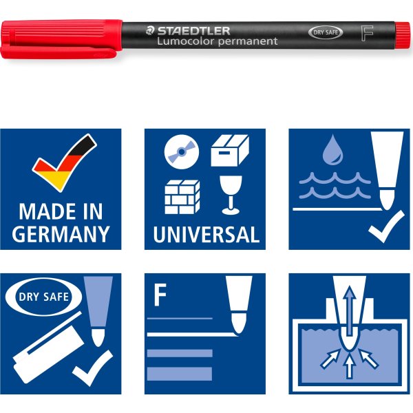 Staedtler Lumocolor 318 F märkpenna, permanent, gu