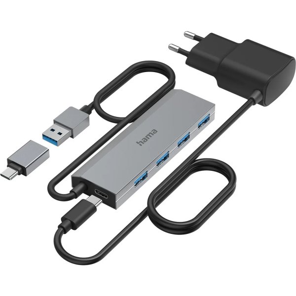 Hama Hub USB-A 3.2 4x 5 Gbit/s USB-C Adapter