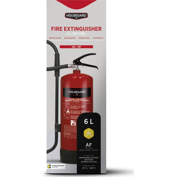 Housegard fettbrandsläckare | 6 L | Röd