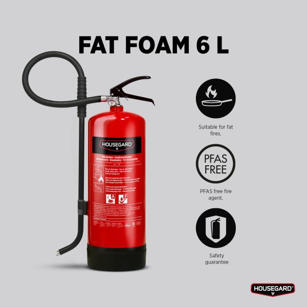 Housegard fettbrandsläckare | 6 L | Röd