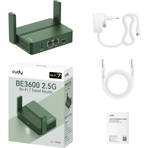 Cudy Wi-Fi Router Mini Wf7 Be3600 Mesh Dual-Band 2
