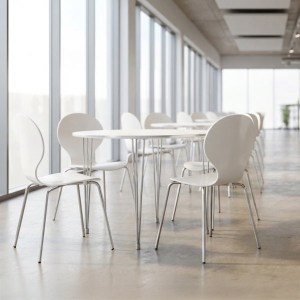 Comfort Classic matsalsset med 4 stolar vit/krom