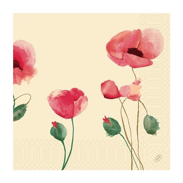 Duni Middagsservett, 3-lager, Poppy Charm, 250 st.