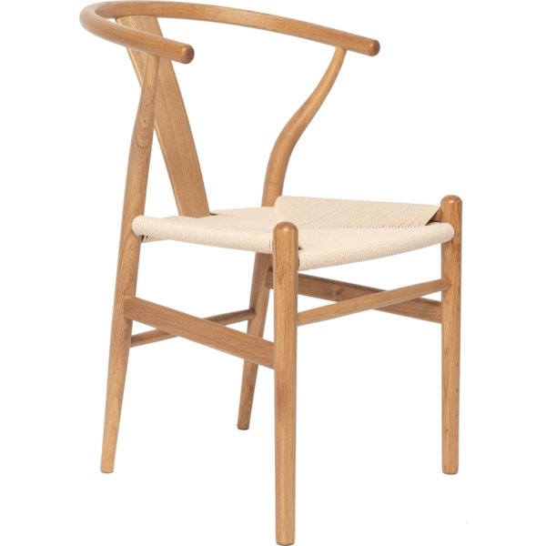 NordicLine kantinstol, ek/flätat säte