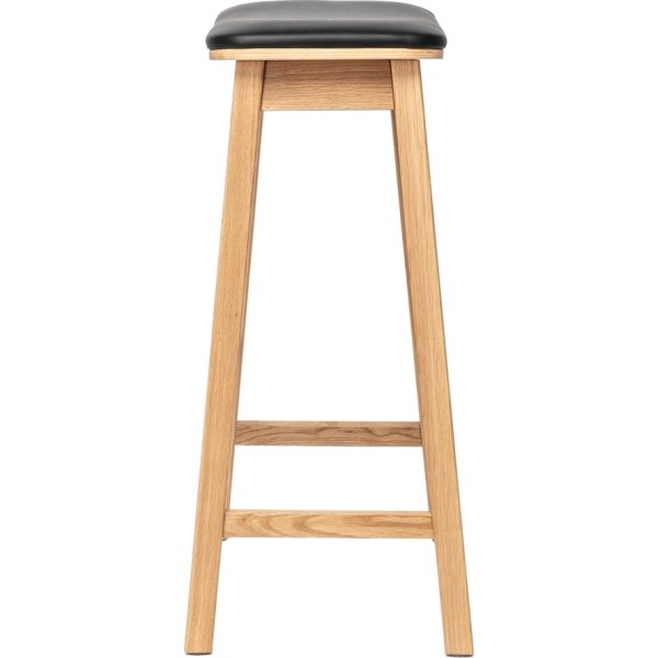 NordicLine Barstol, ek, stoppad, natur/svart, H75