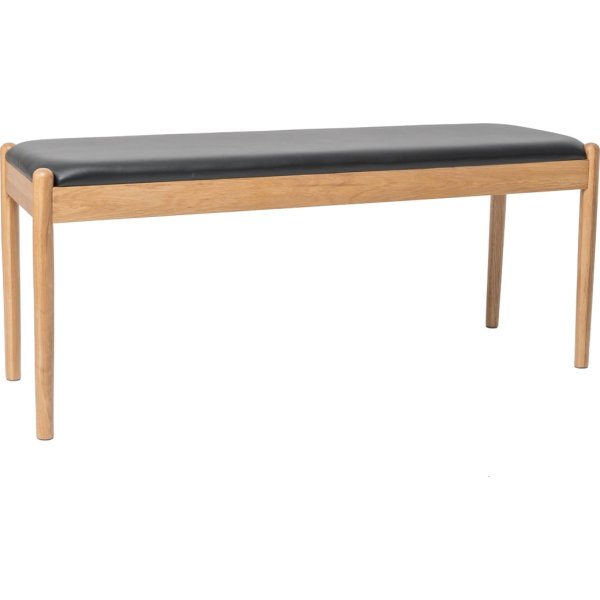 NordicLine Bänk, ek, stoppad sits, natur/svart