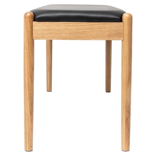 NordicLine Bänk, ek, stoppad sits, natur/svart