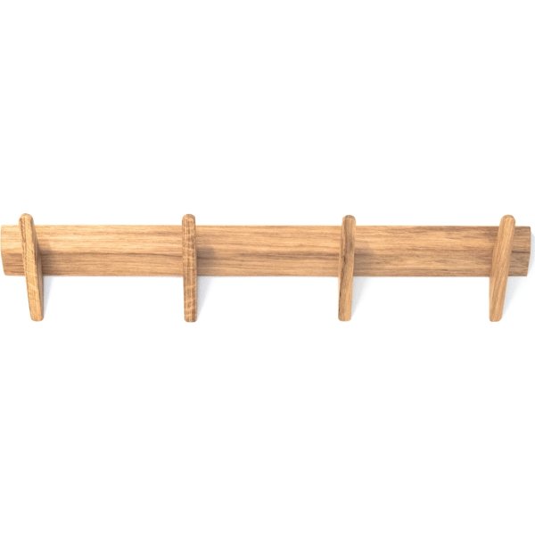 NordicLine Hängare, oljad ek/4 krokar, L80 cm