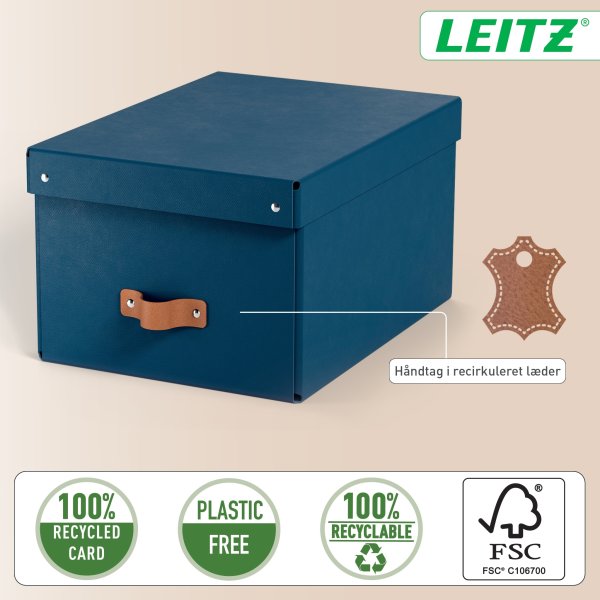 Leitz Puro Box med lock | M | Blå | 2 st.