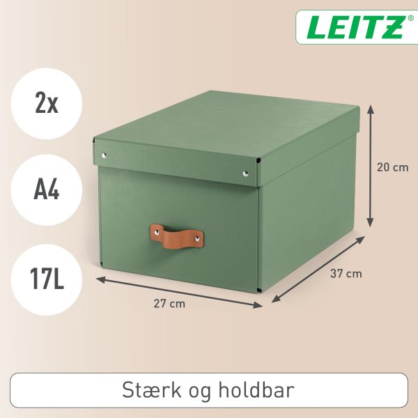 Leitz Puro Box m. lock | M | Grön | 2 st.