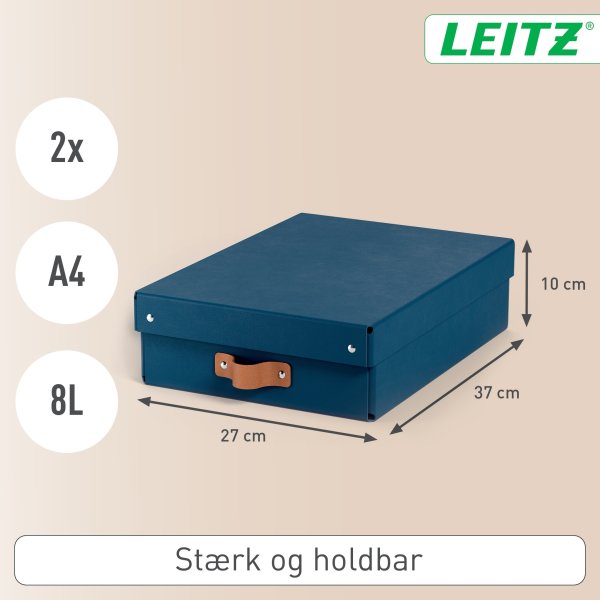 Leitz Puro Box med lock | M låg | Blå | 2 st.