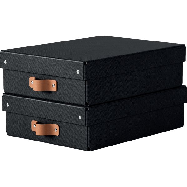 Leitz Puro Box med lock | M låg | Svart | 2 st.