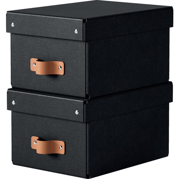 Leitz Puro Box med lock | S | Svart | 2 st.