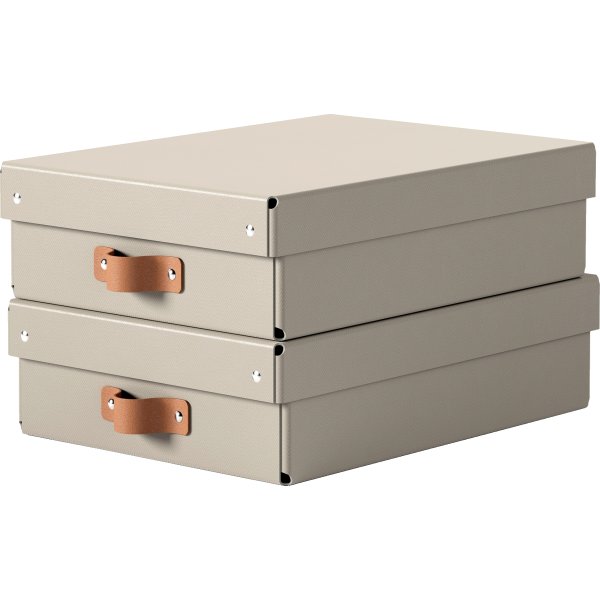 Leitz Puro Box m. lock | M låg | Beige | 2 st.