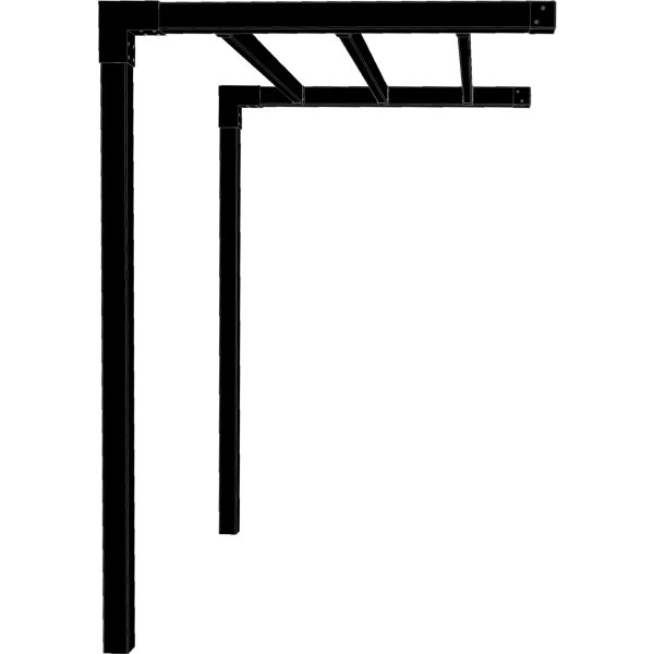 Plus Arcade Pergola modell 1, 1 fack, svart/svart