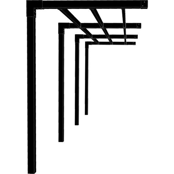 Plus Arcade Pergola modell 2, 3 fack, svart/svart