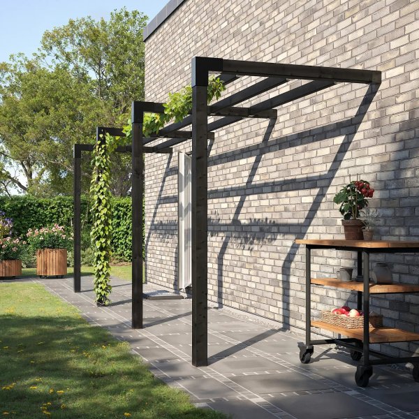 Plus Arcade Pergola modell 2, 3 fack, svart/svart