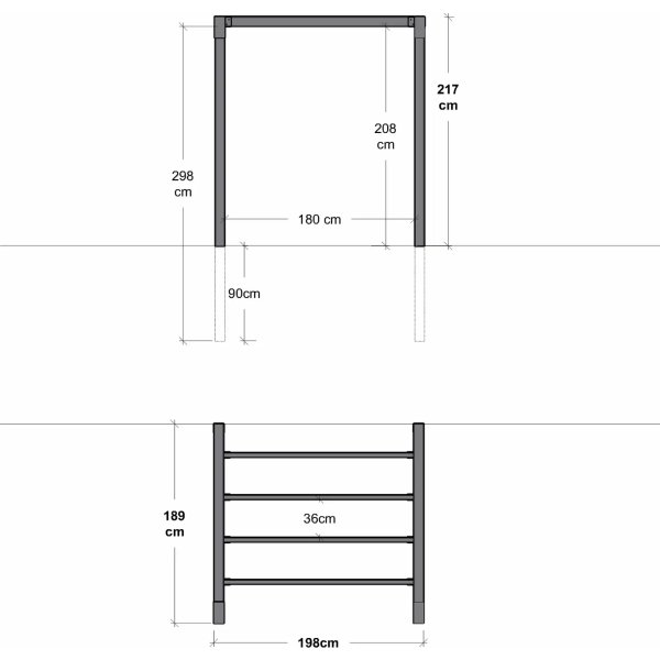Plus Arcade Pergola modell 3, 1 sektion, svart