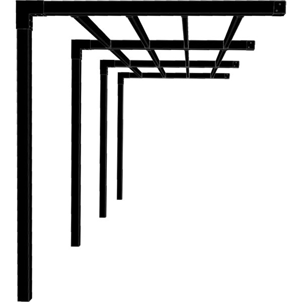 Plus Arcade Pergola modell 4, 3 sektioner, svart