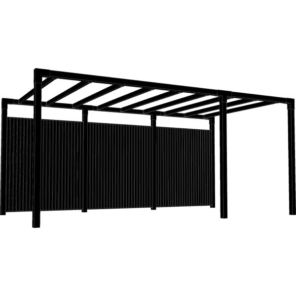 Plus Arcade Pergola modell 6 m. staket, svart