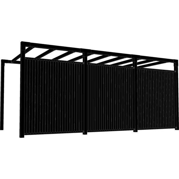 Plus Arcade Pergola modell 6 m. staket, svart