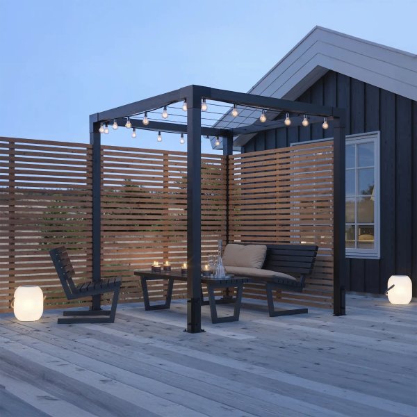 Plus Siesta Living Loungebänk, 150 cm, svart