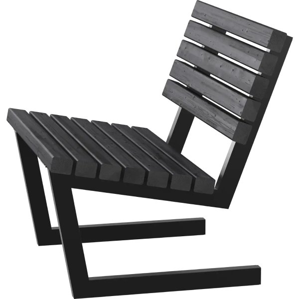 Plus Siesta Living Loungestol, 75 cm, svart