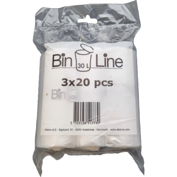 Soppåsar med stjärnbotten 30L, 47x84cm, 10my, Klar