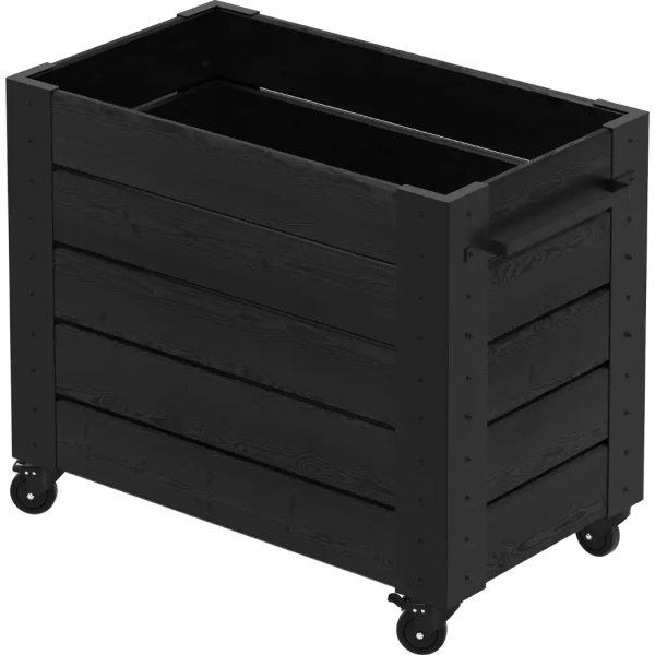 Plus Cubic Blomlåda med hjul 87x50x73, svart