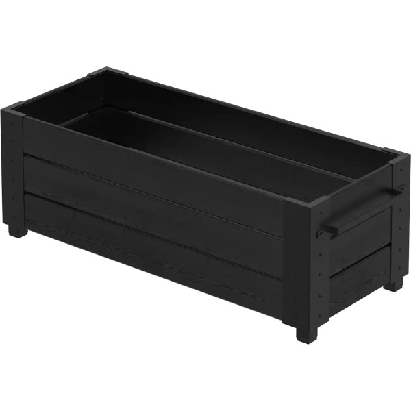Plus Cubic Blomlåda m/fötter 120x50x42, svart