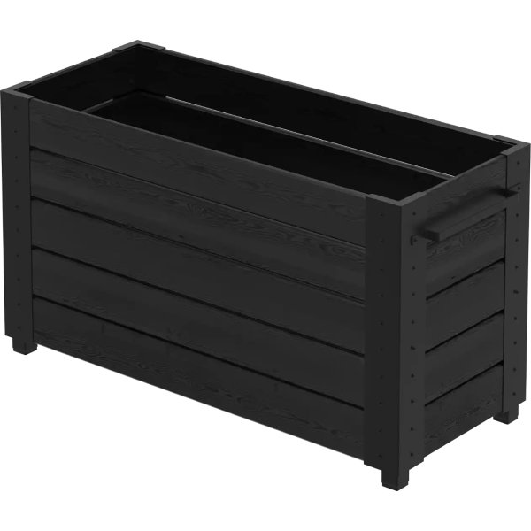 Plus Cubic Blomlåda m/fötter 120x50x67, svart
