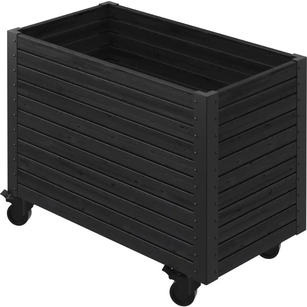 Plus Cubic Blomlåda m/hjul 87x47x65,5, svart