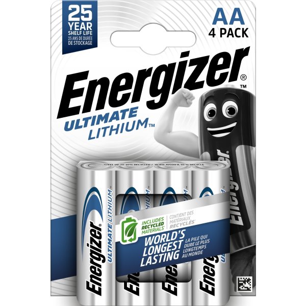Energizer Lithium Standard AA batteri, 4 st.