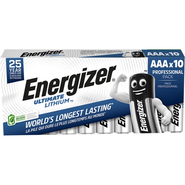 Energizer Lithium Standard AAA-batteri, 10 st.
