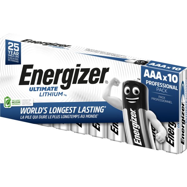 Energizer Lithium Standard AAA-batteri, 10 st.