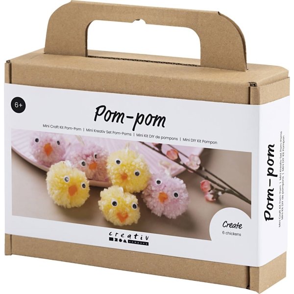 Mini DIY Kit Pompon | Kycklingar | Ass. färger