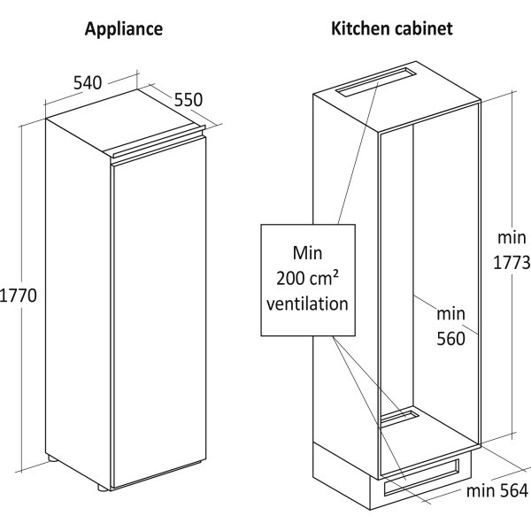 Scandomestic Integrerad kylskåp - RFI304WD